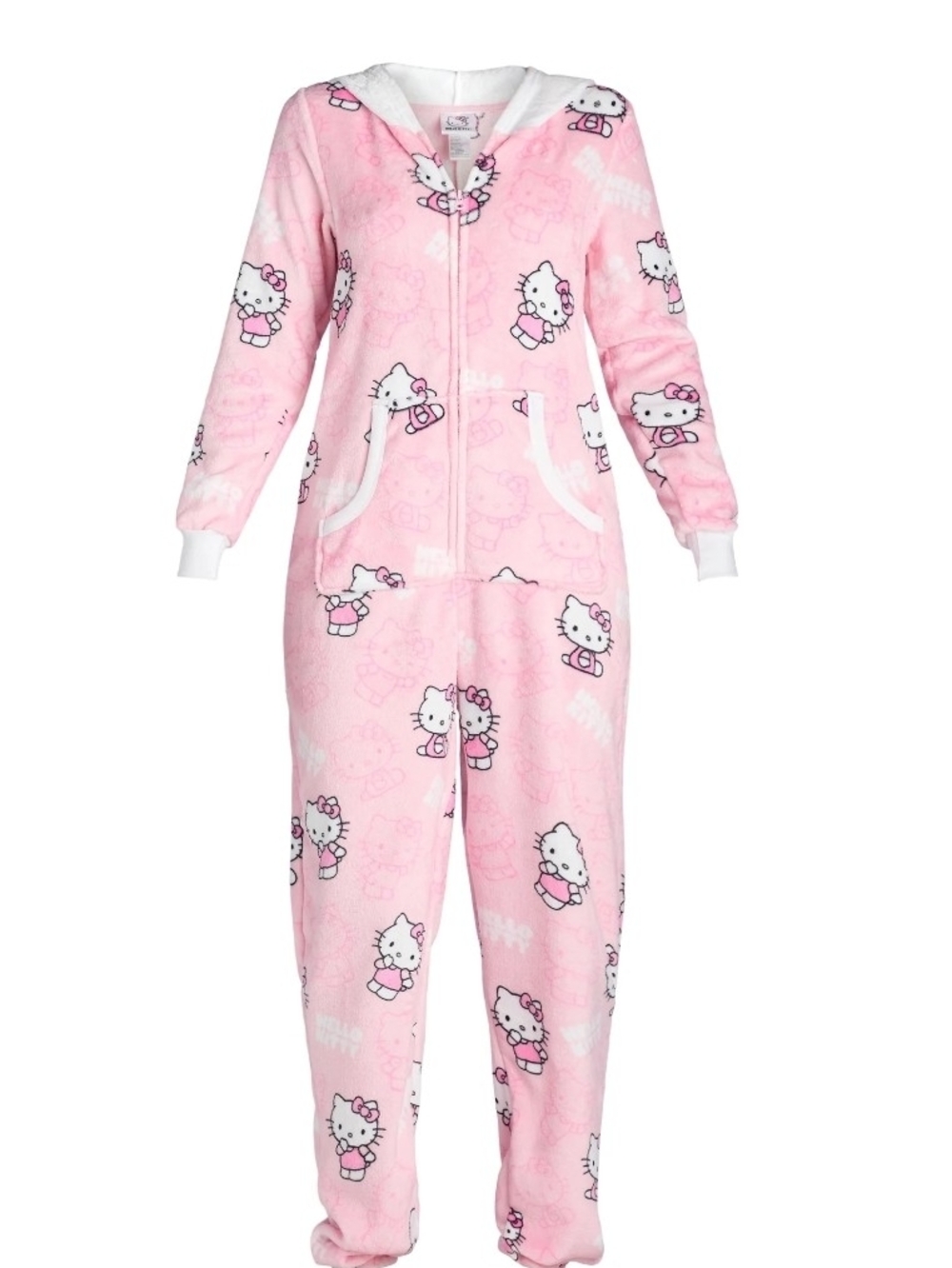 Hello Kitty Pink Hooded Fleece Onesie